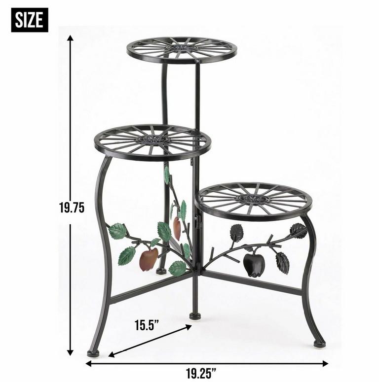 Country Apple Triple Plant Stand - Saunni Bee - Patio; Lawn & Garden