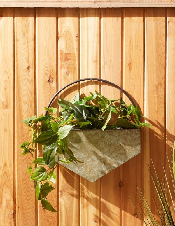 galvanized hanging wall planter Diamond Galvanized Wall Planter