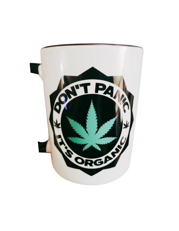 Don't Panic, It's Organic Marijuana Pun Mug - Saunni Bee - Mugs