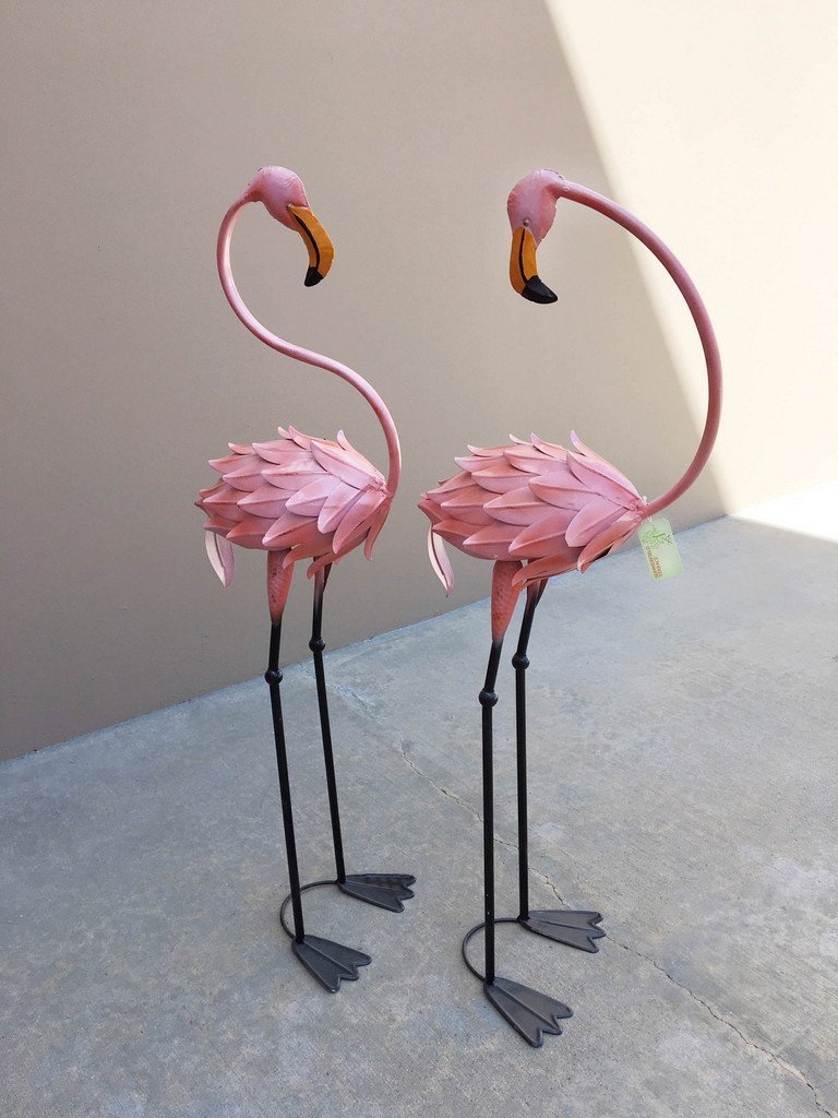 Flamboyant Flamingo Garden Stakes - Saunni Bee - Patio; Lawn & Garden