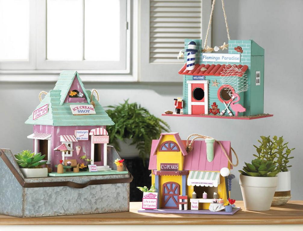Flamingo Paradise Birdhouse - Saunni Bee - Patio; Lawn & Garden