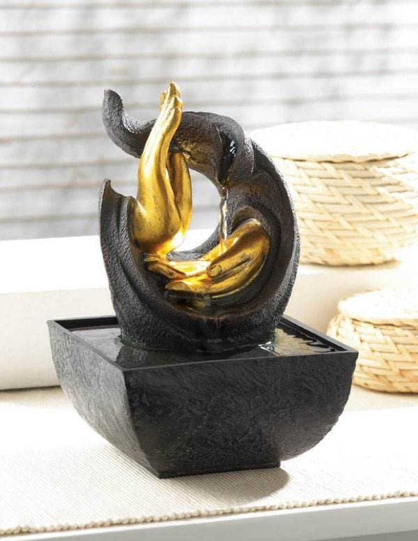 Golden Hands Tabletop Fountain - Saunni Bee - Tabletop Fountain