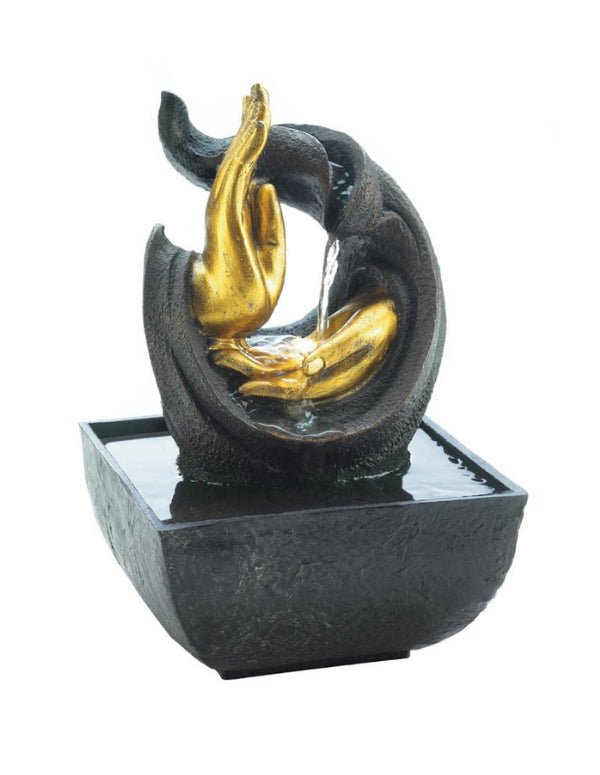 Golden Hands Tabletop Fountain - Saunni Bee - Tabletop Fountain