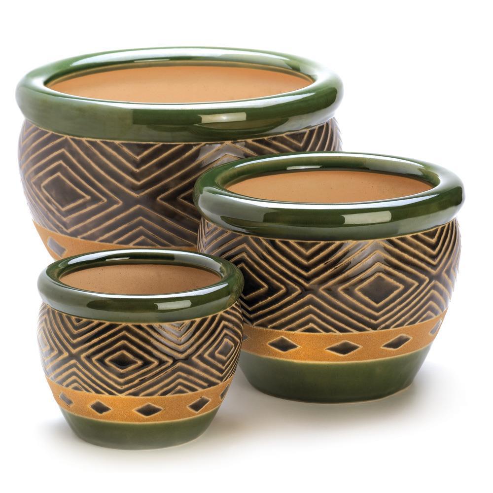 Jade Planter Trio - Saunni Bee - Patio; Lawn & Garden
