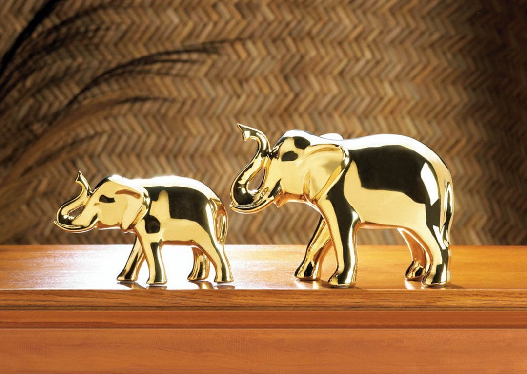 Large Golden Elephant Decor - Saunni Bee - Home Decor