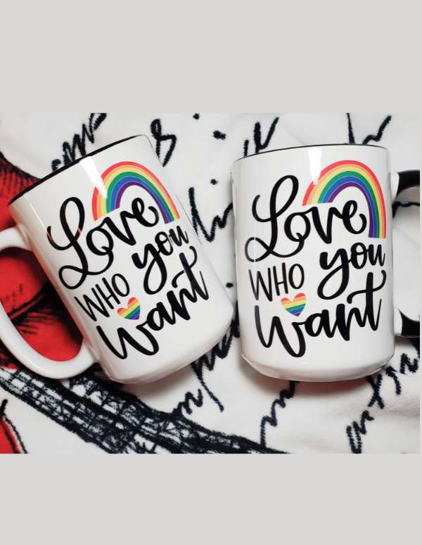 Love Who You Want Pride Mug - Saunni Bee - Mugs