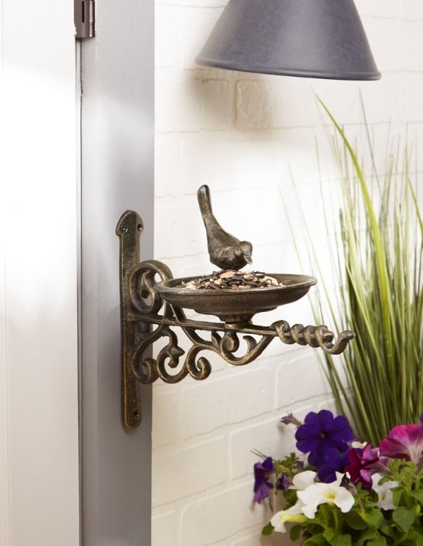 Ornate Wall Mounted Cast iron Bird Feeder - Saunni Bee - Bird Feeders