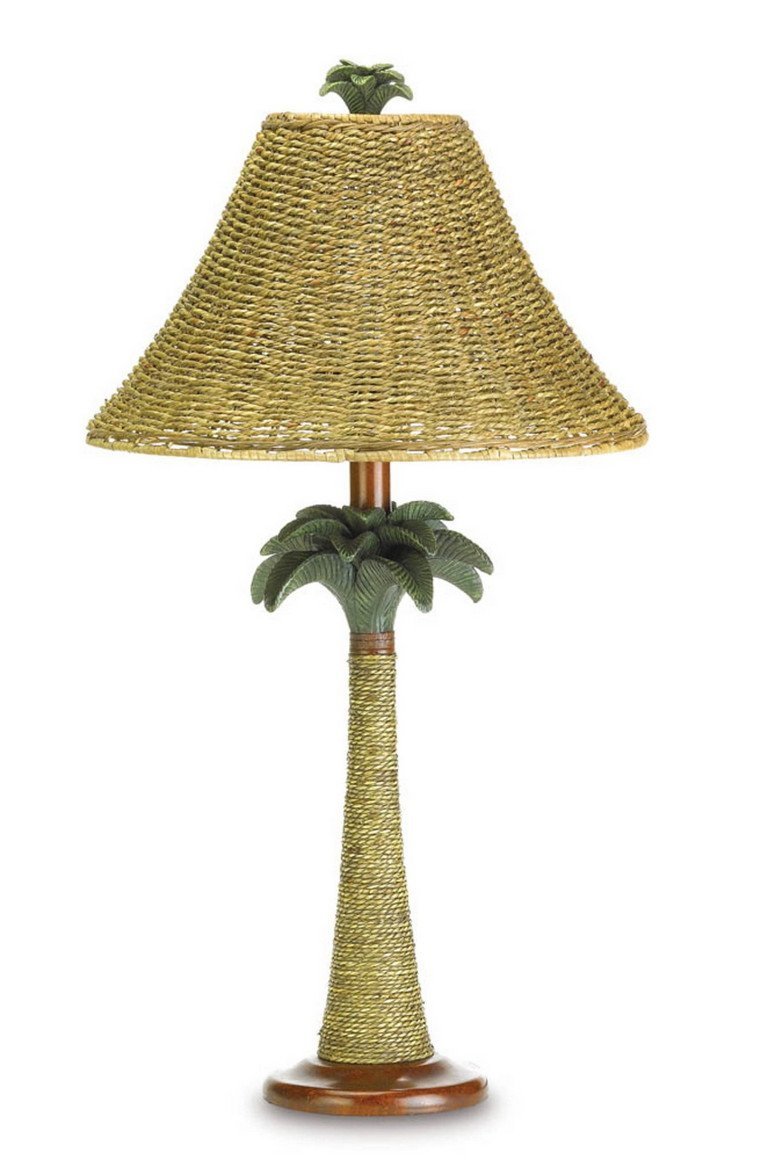 Palm Tree Rattan Table Lamp - Saunni Bee - Lighting