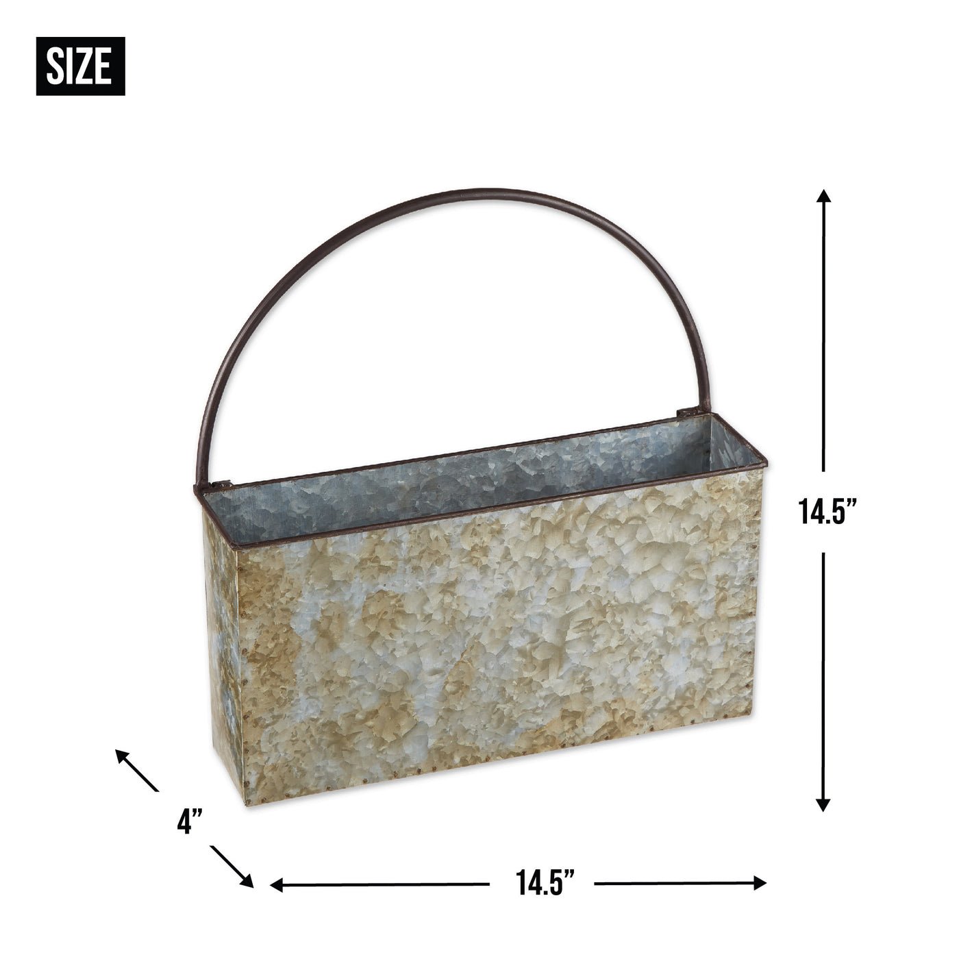 Rectangle Galvanized Wall Planter - Saunni Bee - Wall Planter
