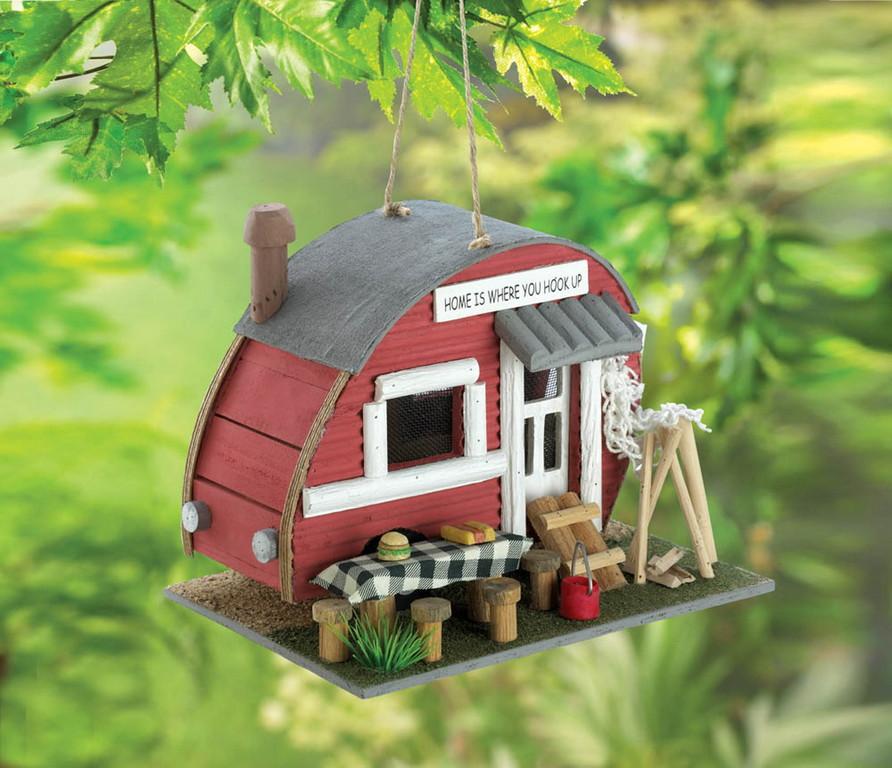 Red Trailer Birdhouse - Saunni Bee - Patio; Lawn & Garden