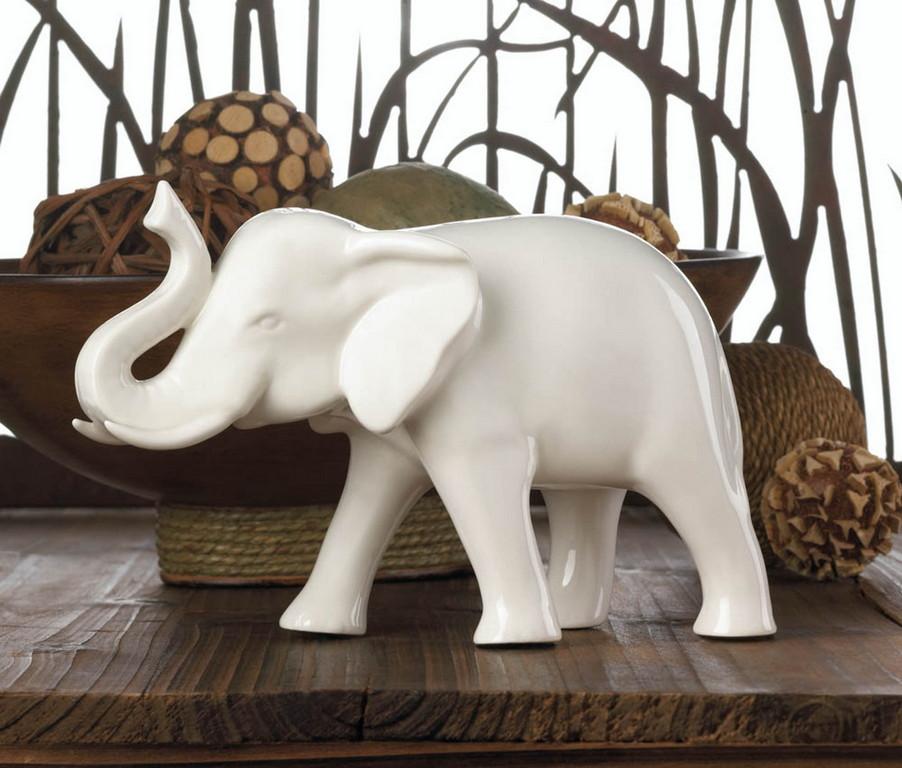 ceramic white elephant figurine