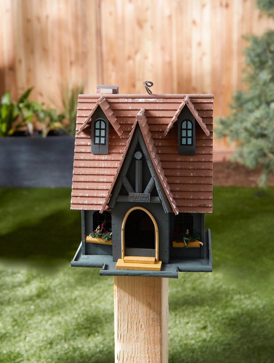 Storybook Cottage Birdhouse - Saunni Bee - Patio; Lawn & Garden