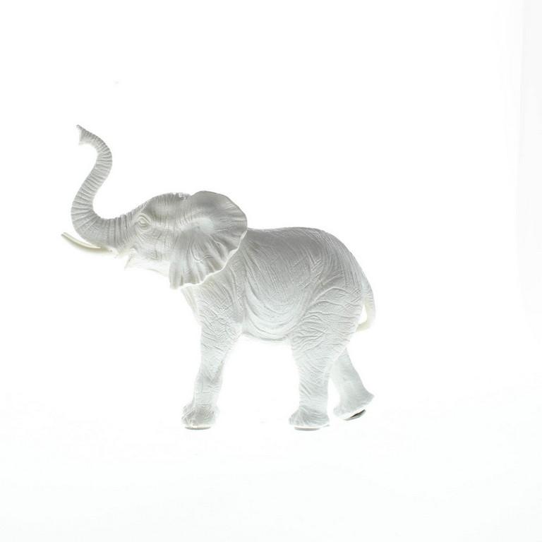 Trumpeting White Elephant Statue - Saunni Bee - Home Decor