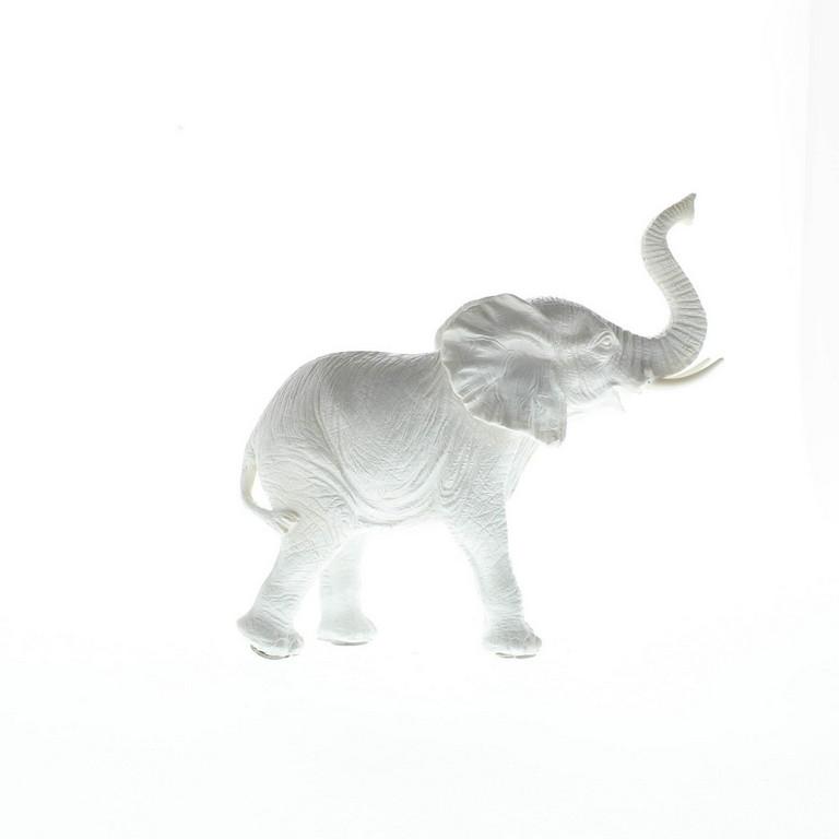 Trumpeting White Elephant Statue - Saunni Bee - Home Decor