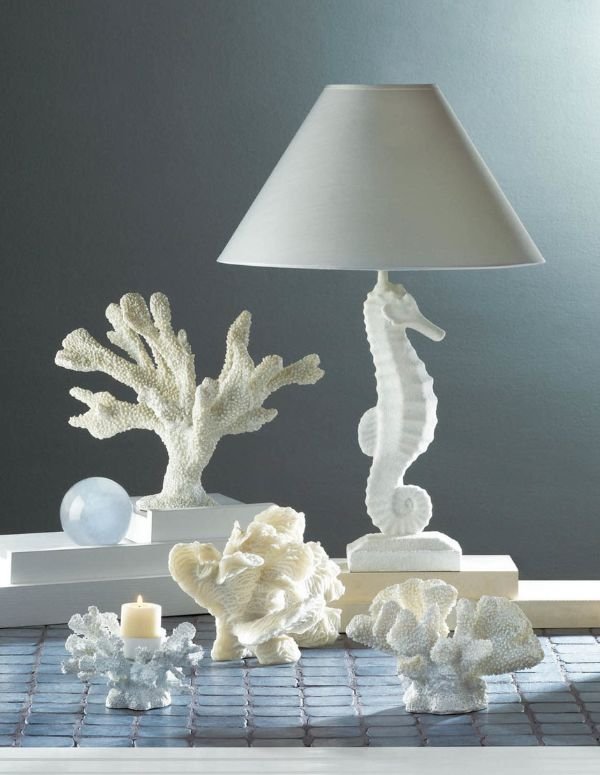 White Seahorse Table Lamp - Saunni Bee - Home Decor